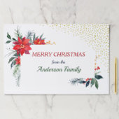 ポインセチア金ゴールド紙吹雪クリスマス紙ランチョンマット ペーパーパッド (インサイチュ)