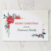 ポインセチア金ゴールド紙吹雪クリスマス紙ランチョンマット ペーパーパッド (正面)