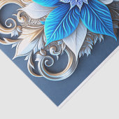 ポインセチア青いクリスマスフラワーアートエレガント作品 薄葉紙 (詳細)