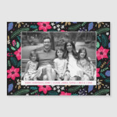 ポインセチア魔法ピンク磁気クリスマスカード (正面)