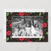 ポインセチア魔法レッドクリスマスホリデーフォトカード シーズンカード (正面)