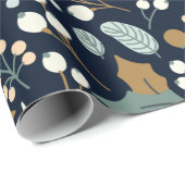 ポインセチア黒背景の冬の休日のラップ ラッピングペーパー (ロールコーナー)