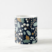 ポインセチア黒背景の冬の休日 コーヒーマグカップ (中央)