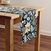 ポインセチア黒背景の冬の休日 ショートテーブルランナー (インサイチュ)