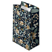 ポインセチア黒背景の冬の休日 スモールペーパーバッグ (正面アングル)