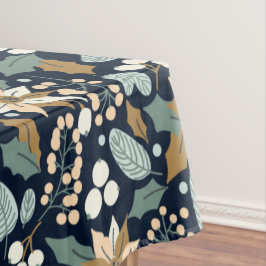 ポインセチア黒背景の冬の休日 テーブルクロス