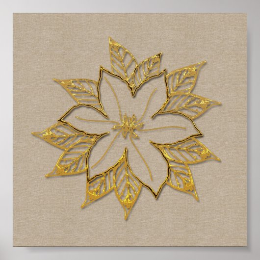 ポインセチア12月花 ポスター (正面)