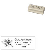 ポインセチア・インプリント |差出人住所ラベル ラバースタンプ (押印)