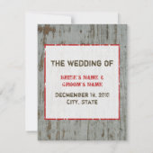 ポインセチア&ウッドは冬の結婚式の日付を保存 セーブザデート (裏面)