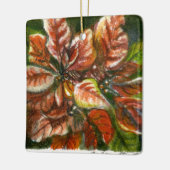 「ポインセチア」オーナメント セラミックオーナメント (左)