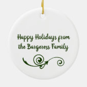 ポインセチア |カスタマイズしたクリスマス セラミックオーナメント (裏面)