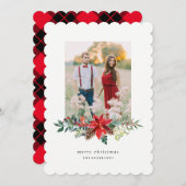 ポインセチア・ガーランド・フォト・カード シーズンカード (正面/裏面)