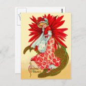 ポインセチア・ガール ポストカード (正面/裏面)