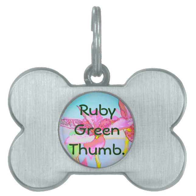 ポインセチア・ギフト ペットネームタグ (正面)