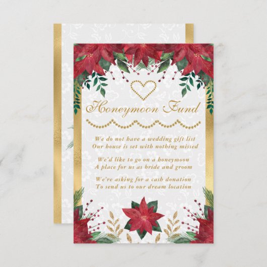 ポインセチア・クリスマスウィンターウェディングハネムーン基金 エンクロージャーカード (正面/裏面)