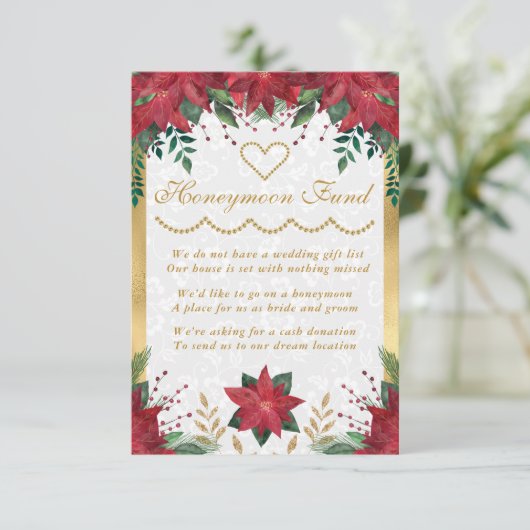 ポインセチア・クリスマスウィンターウェディングハネムーン基金 エンクロージャーカード (スタンド正面)
