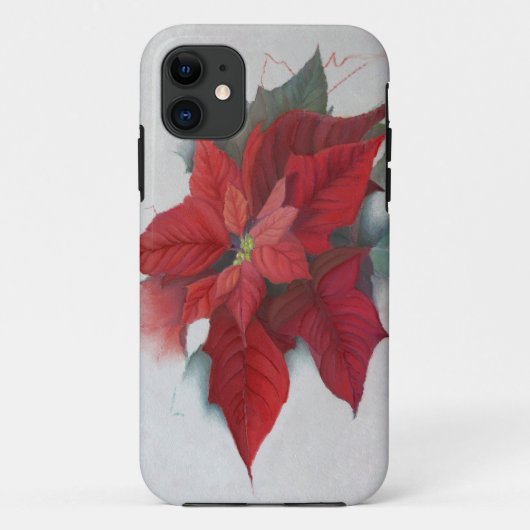ポインセチア・クリスマスオイル塗装 Case-Mate iPhoneケース (裏面)