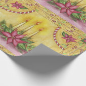 ポインセチア・クリスマスキャンドルラッピング紙 ラッピングペーパー (角)