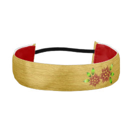 ポインセチア・クリスマスサテンヘッドバンド アスレチックヘッドバンド