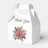 ポインセチア・クリスマスサンキューウェディングパーティー フェイバーボックス (正面サイド)