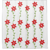 ポインセチア・クリスマスシャワーカーテン シャワーカーテン (正面)