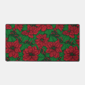 ポインセチア、クリスマスパターン デスクマット (正面)