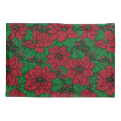 ポインセチア、クリスマスパターン 枕カバー (裏面)