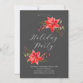 ポインセチア・クリスマスパーティー 招待状 (正面)