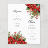 ポインセチア・クリスマスホリデー招待状プログラム&メニュー チラシ (裏面)