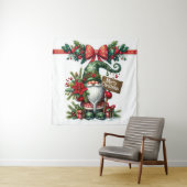 ポインセチア・クリスマス付きサンタ タペストリー (インサイチュ)