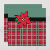 ポインセチア・クリスマス招待状 招待状 (正面/裏面)