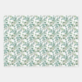 ポインセチア・クリスマス・ウォーター・カラー ラッピングペーパーシート (正面2)