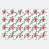 ポインセチア・クリスマス・ウォーター・カラー ラッピングペーパーシート (正面)