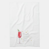 ポインセチア クリスマス カクテル レシピ キッチン タオル (縦)