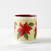ポインセチア・クリスマス ツートーンマグカップ (中央)