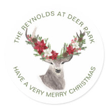 ポインセチア・クリスマス・トナカイ