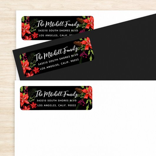 ポインセチア・クリスマス ラベル