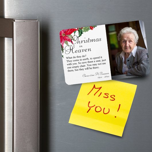 ポインセチア クリスマス 天国 追悼 フォト マグ マグネット