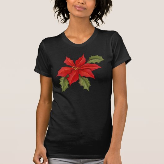 ポインセチア・クリスマス Tシャツ (正面)