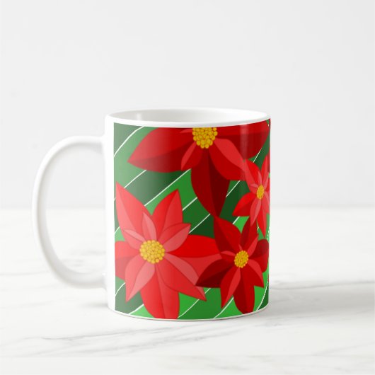 ポインセチア コーヒーマグカップ (左)