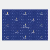 ポインセチア・サンタクロース・スター・オブ・ベツレヘム・クリスマス ラッピングペーパーシート (正面3)