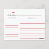 ポインセチア・シャルボードクリスマスレシピfor Bride ポストカード (裏面)