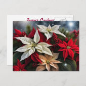 ポインセチア・シーズンのご挨拶 シーズンポストカード (正面/裏面)