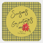 ポインセチア・シーズンズグリーティングクリスマスエンベロープ スクエアシール (正面)