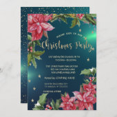 ポインセチア、スターズグリーンカンパニークリスマスパーティー 招待状 (正面/裏面)