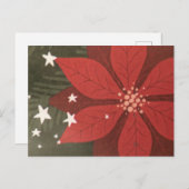 ポインセチア&スターズホリデーポストカード シーズンポストカード (正面/裏面)