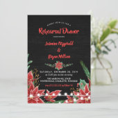 ポインセチア·チャルクボードクリスマス·リハーサル·ディナー 招待状 (スタンド正面)