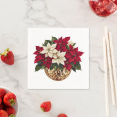 ポインセチア&ディスコボール紙プレート スタンダードカクテルナプキン (インサイチュ)