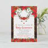 ポインセチア&トナカイ顔クリスマスキンセアニェラ 招待状 (スタンド正面)
