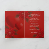 ポインセチア&ハートクリスマスグリーティング シーズンカード (内部)